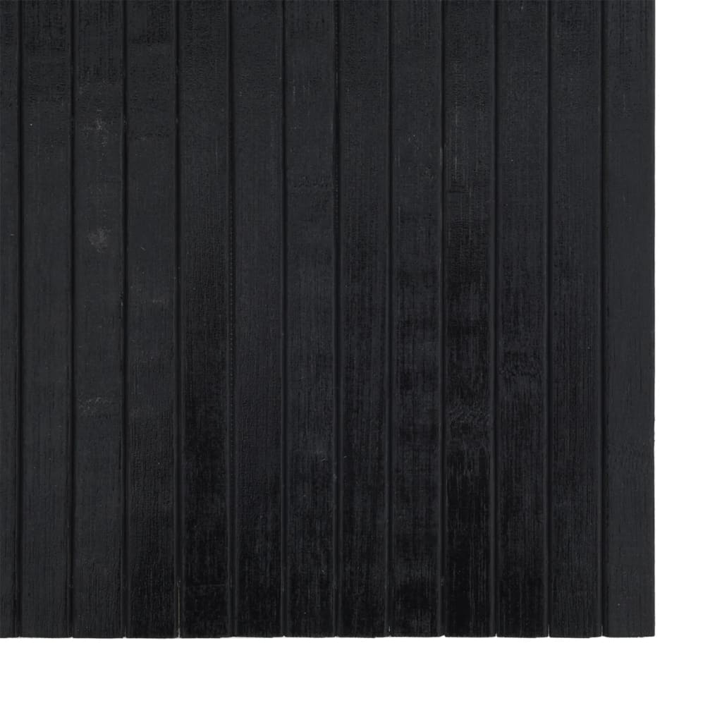 Teppich Rechteckig Schwarz 70x200 cm Bambus