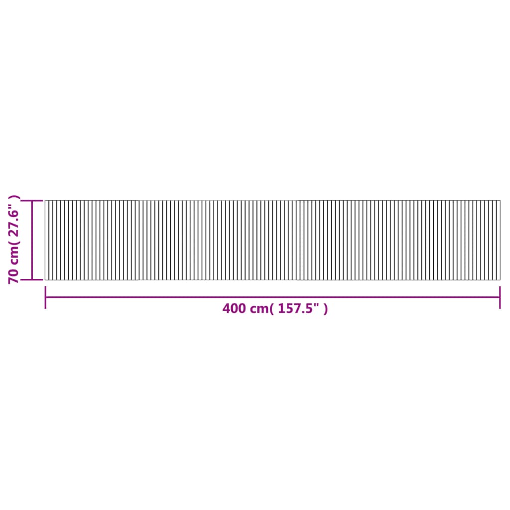 Teppich Rechteckig Grau 70x400 cm Bambus