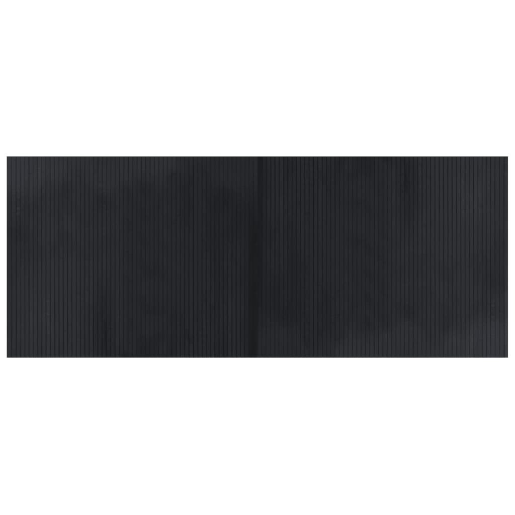 Teppich Rechteckig Schwarz 80x200 cm Bambus