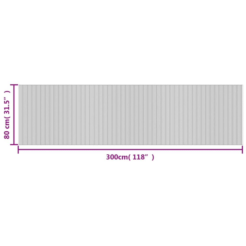 Teppich Rechteckig Hell Natur 80x300 cm Bambus