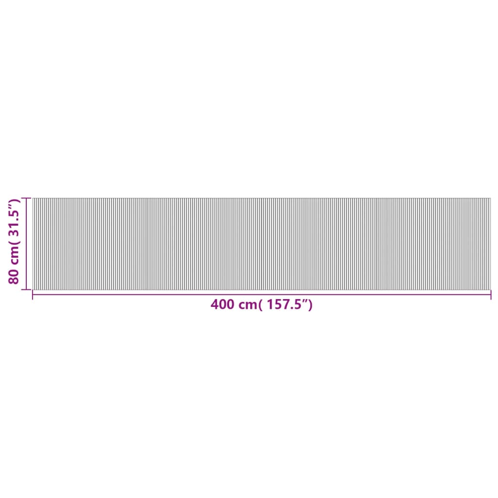 Teppich Rechteckig Hell Natur 80x400 cm Bambus