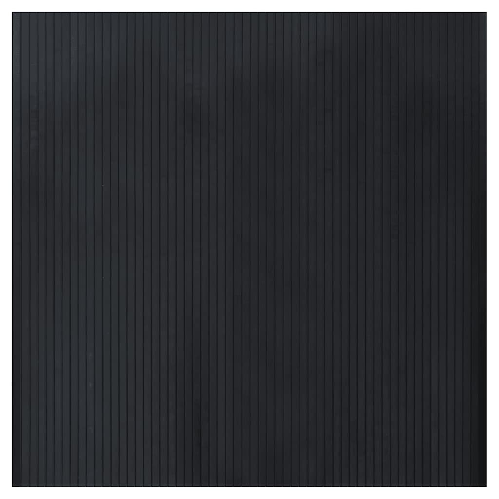Teppich Rechteckig Schwarz 100x100 cm Bambus