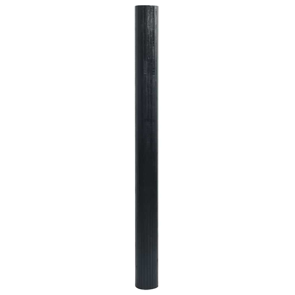 Teppich Rechteckig Schwarz 100x100 cm Bambus