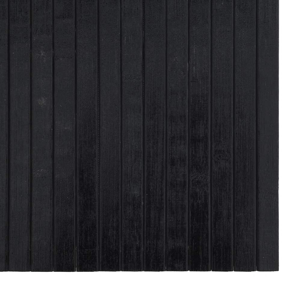 Teppich Rechteckig Schwarz 100x100 cm Bambus