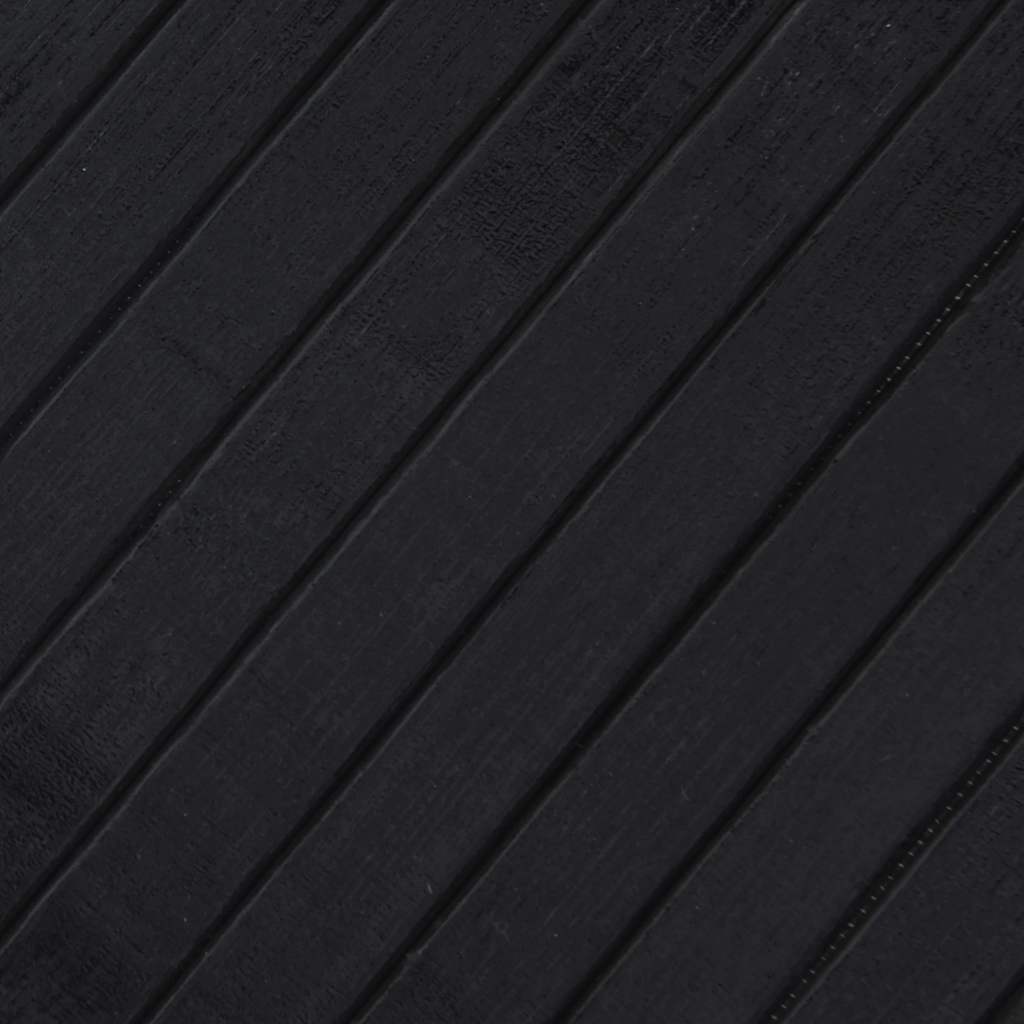 Teppich Rechteckig Schwarz 100x100 cm Bambus