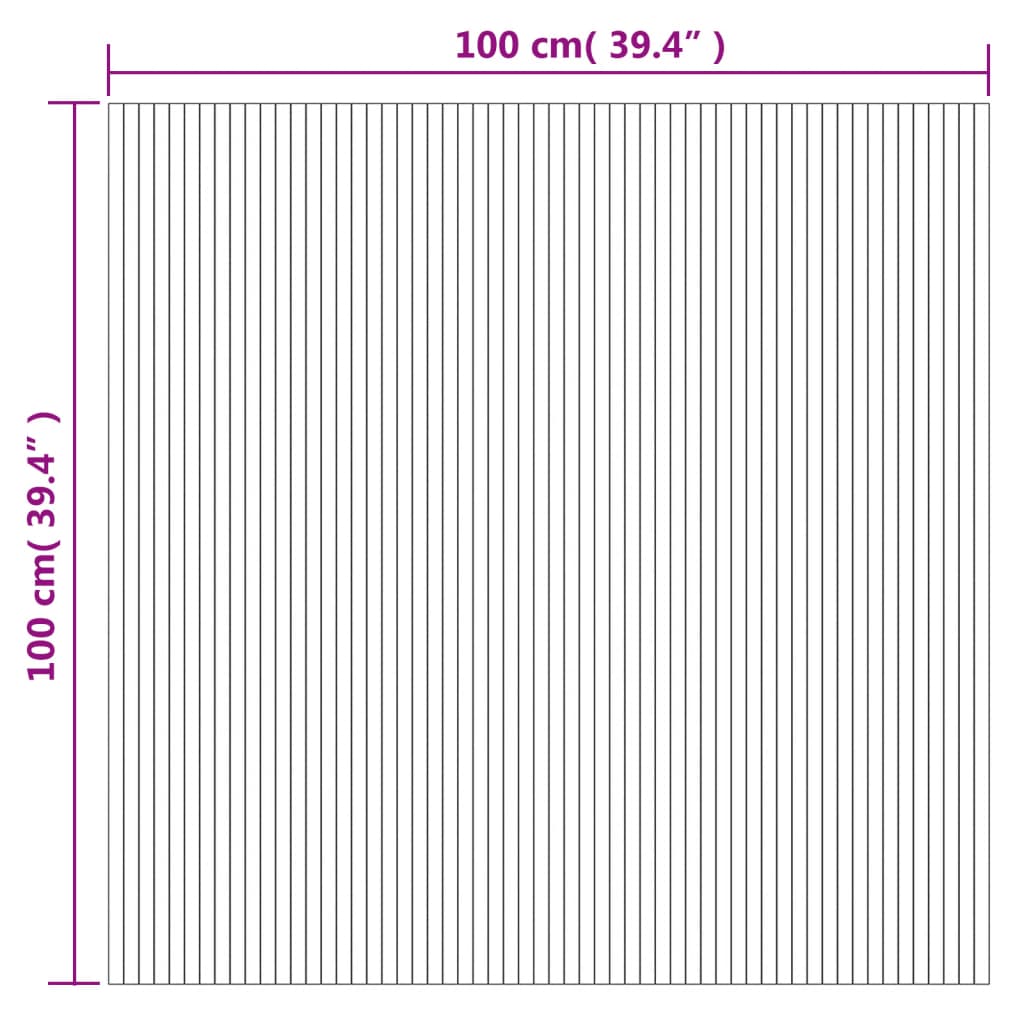 Teppich Rechteckig Hell Natur 100x100 cm Bambus