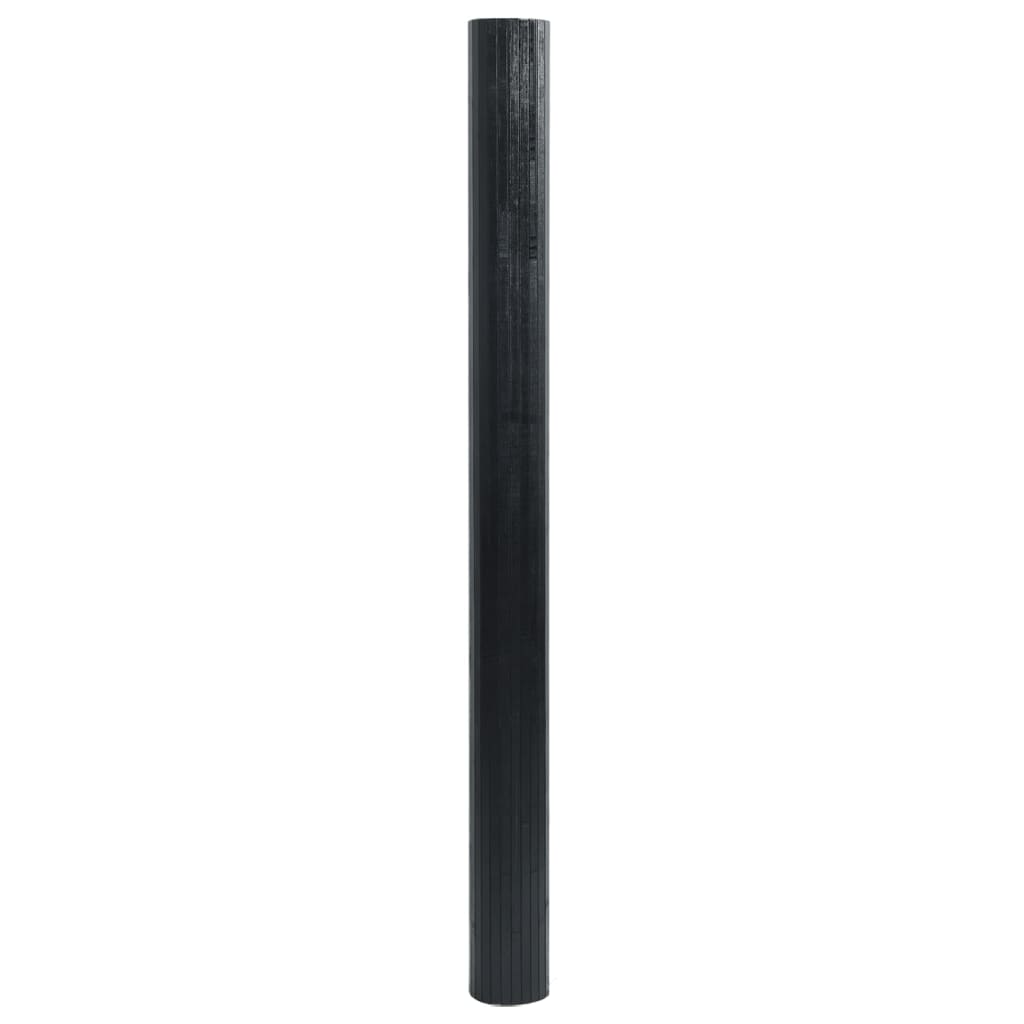 Teppich Rechteckig Schwarz 100x200 cm Bambus