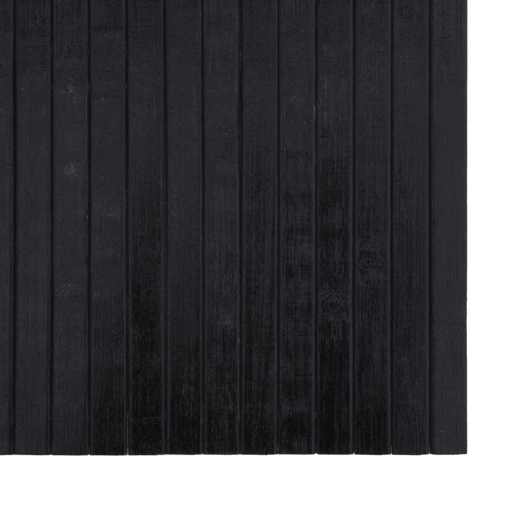 Teppich Rechteckig Schwarz 100x200 cm Bambus