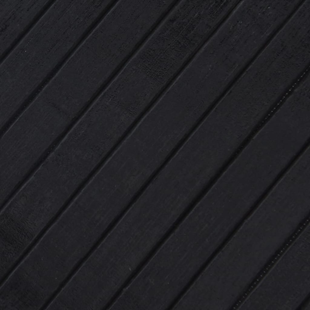 Teppich Rechteckig Schwarz 100x200 cm Bambus
