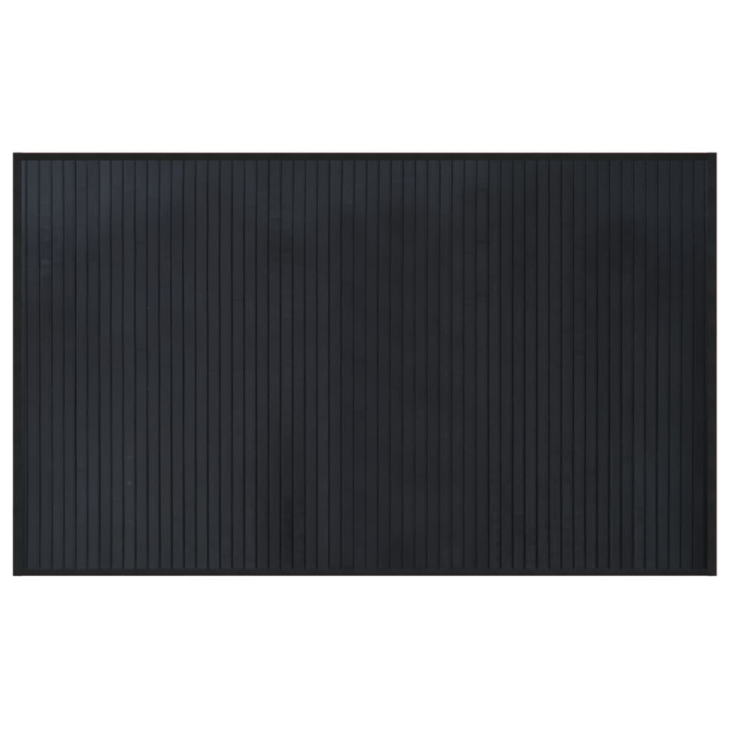 Teppich Rechteckig Schwarz 60x100 cm Bambus