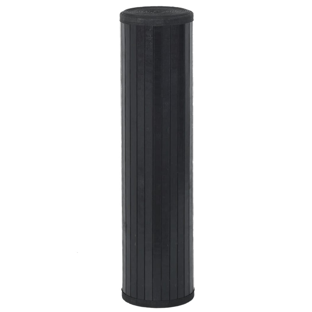 Teppich Rechteckig Schwarz 60x100 cm Bambus