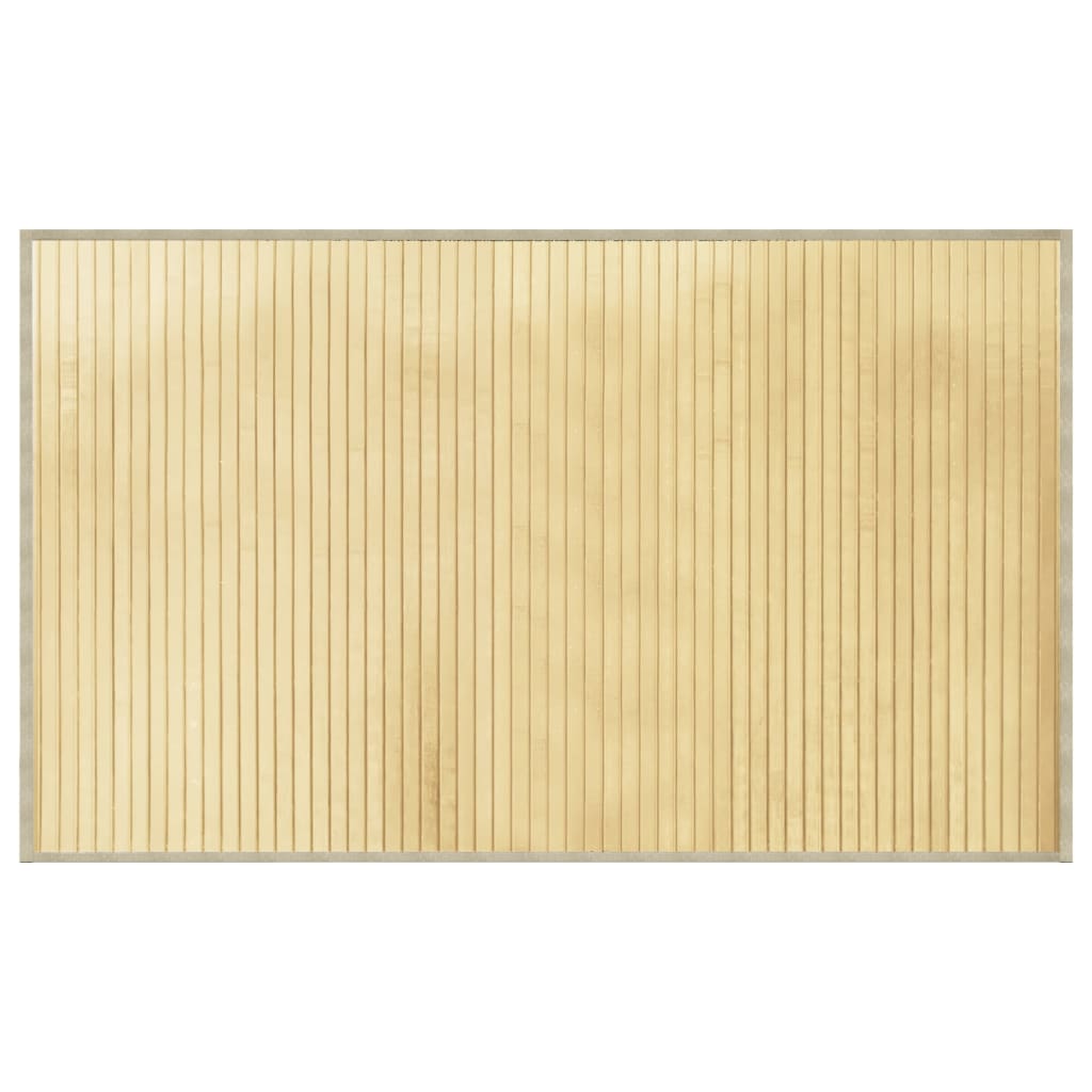Teppich Rechteckig Hell Natur 60x100 cm Bambus