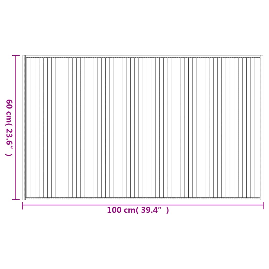 Teppich Rechteckig Hell Natur 60x100 cm Bambus