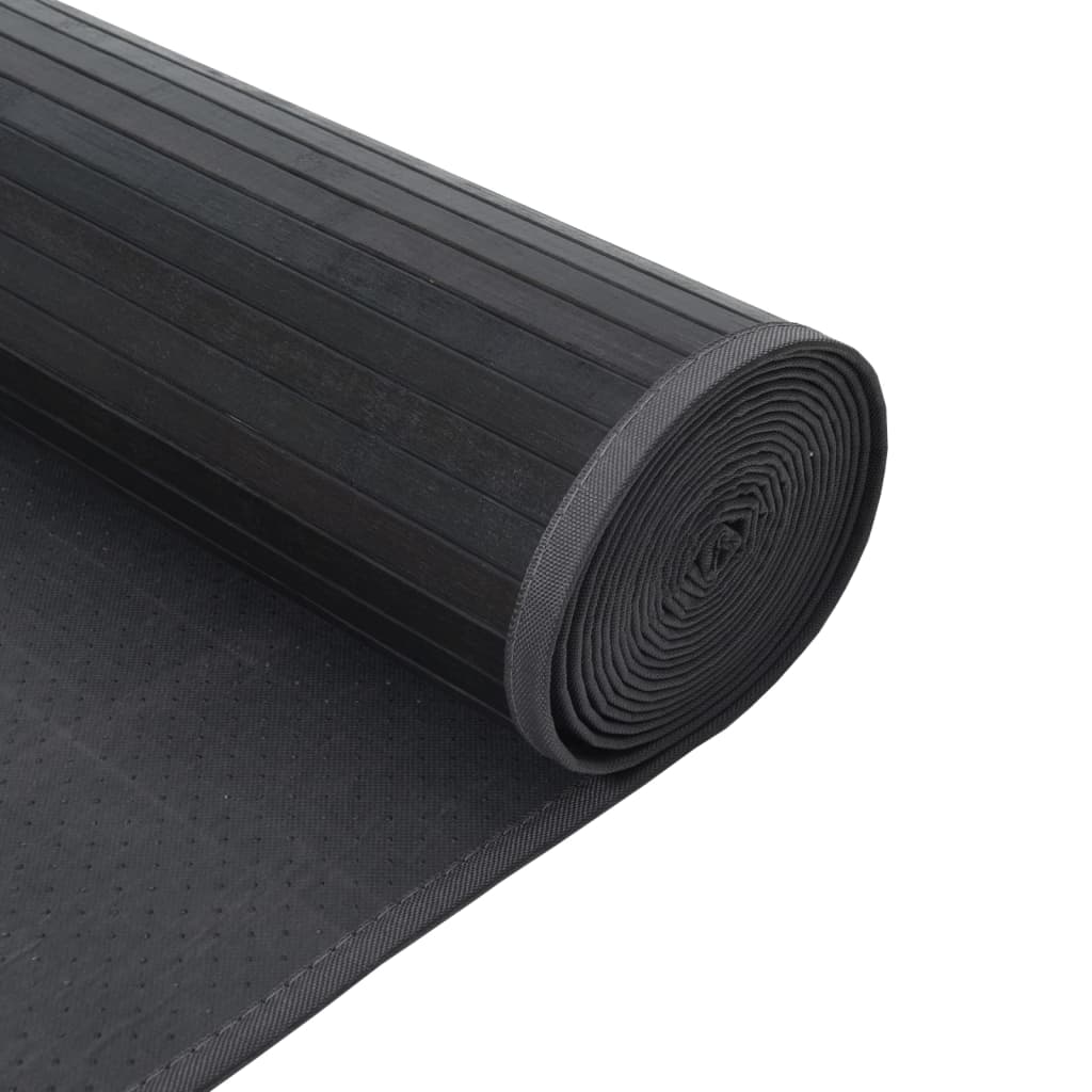 Teppich Rechteckig Grau 60x100 cm Bambus