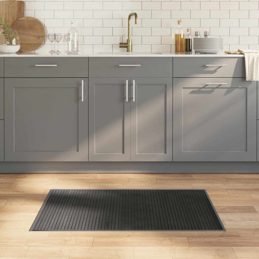 Teppich Rechteckig Grau 60x100 cm Bambus