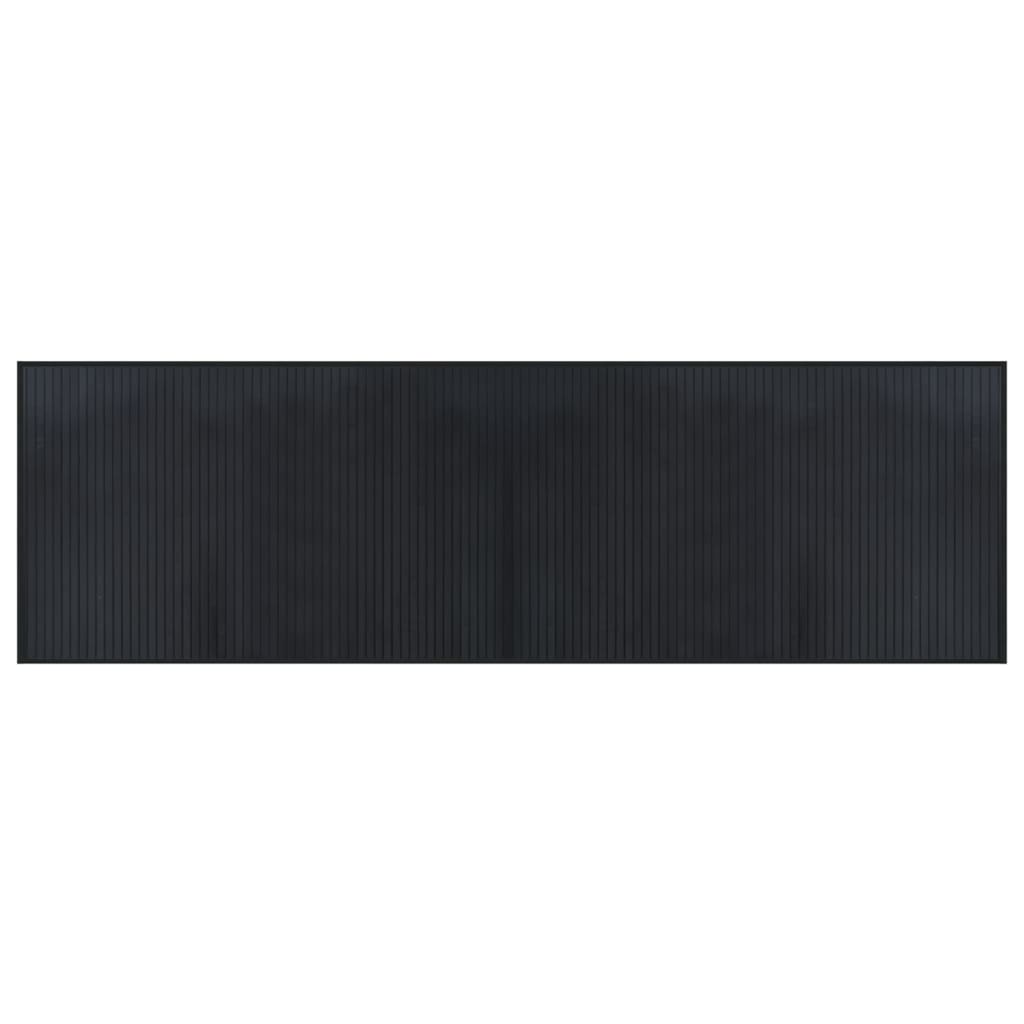 Teppich Rechteckig Schwarz 60x200 cm Bambus