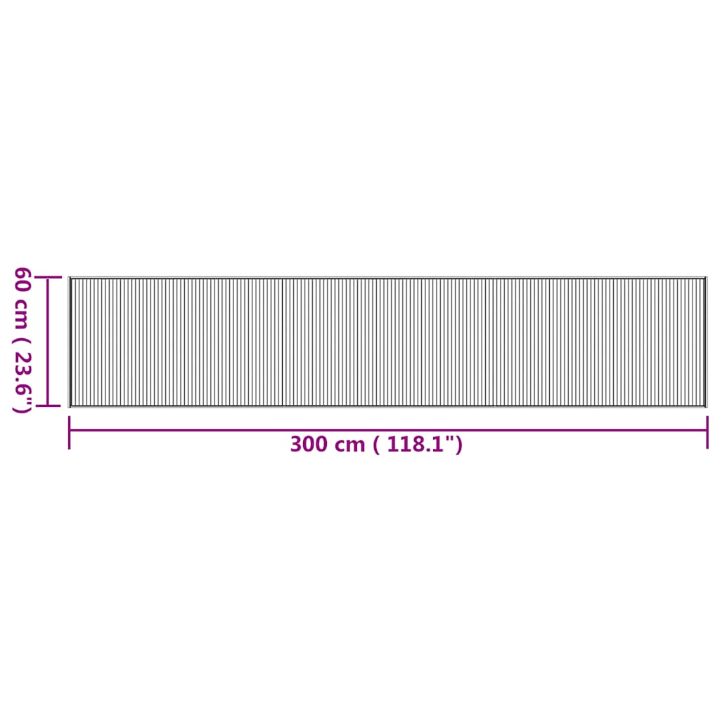 Teppich Rechteckig Natur 60x300 cm Bambus