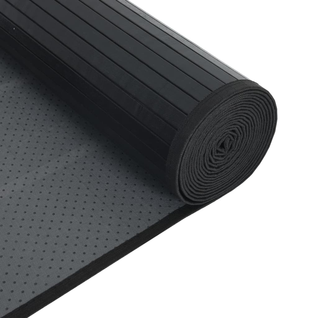 Teppich Rechteckig Schwarz 70x100 cm Bambus