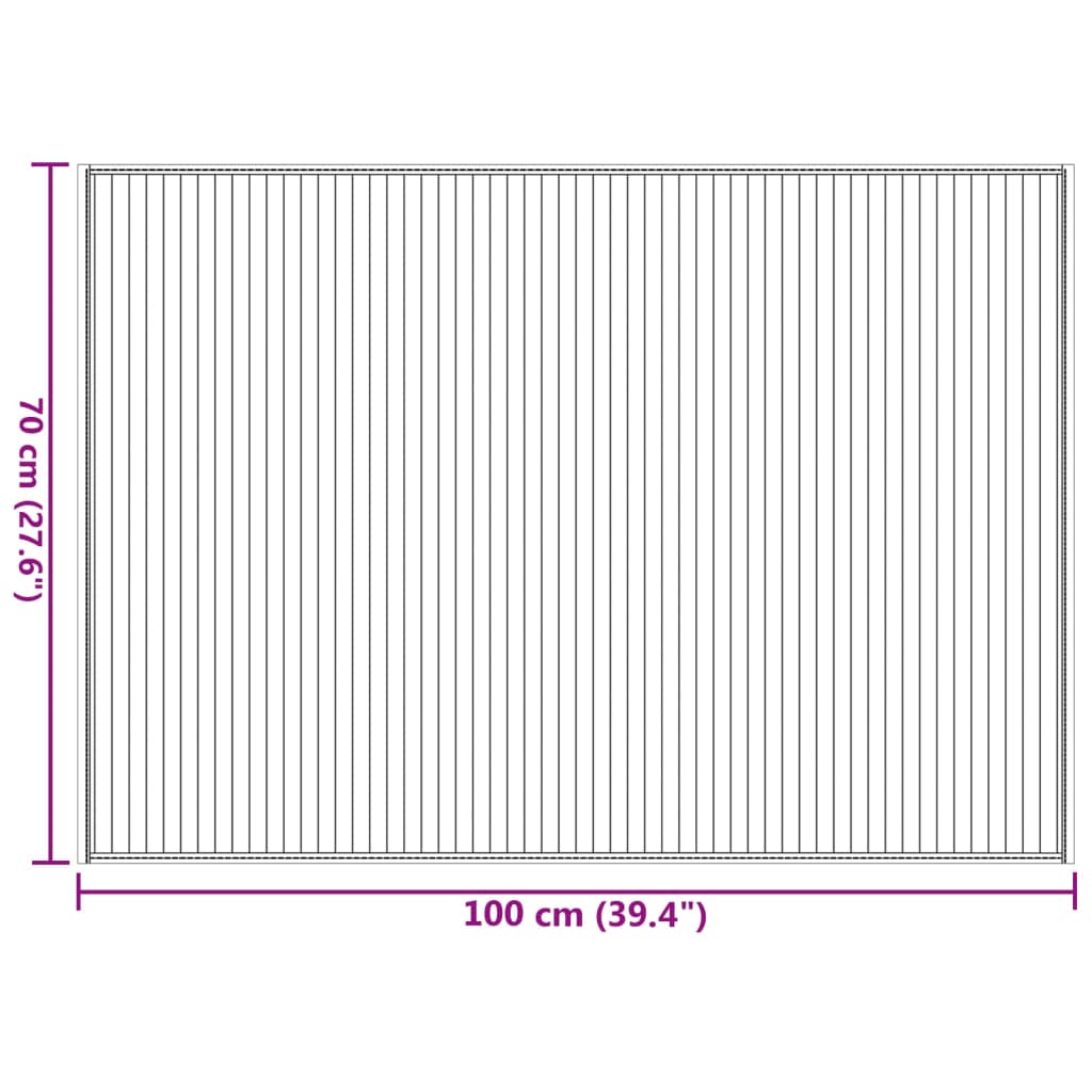 Teppich Rechteckig Schwarz 70x100 cm Bambus