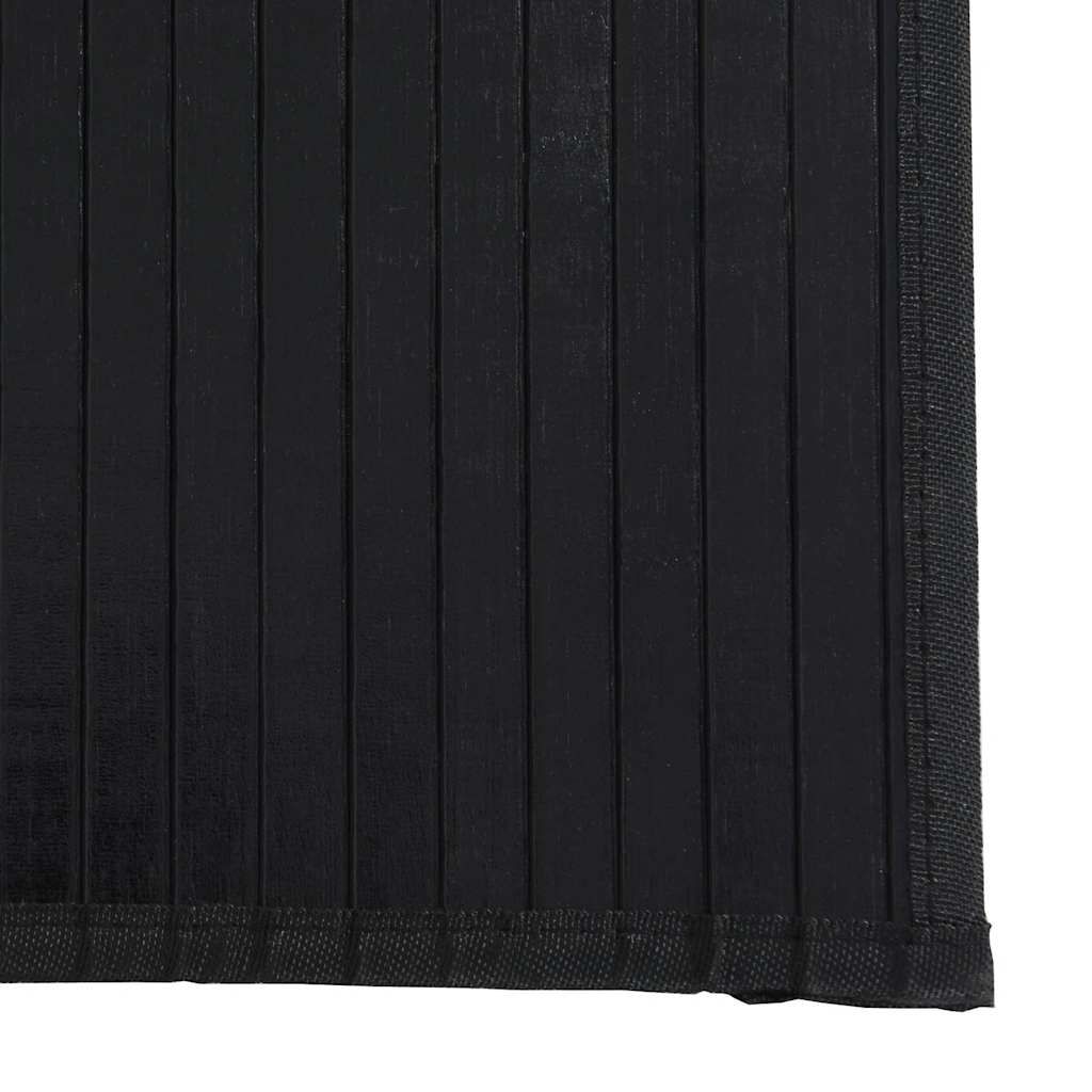 Teppich Rechteckig Schwarz 70x200 cm Bambus
