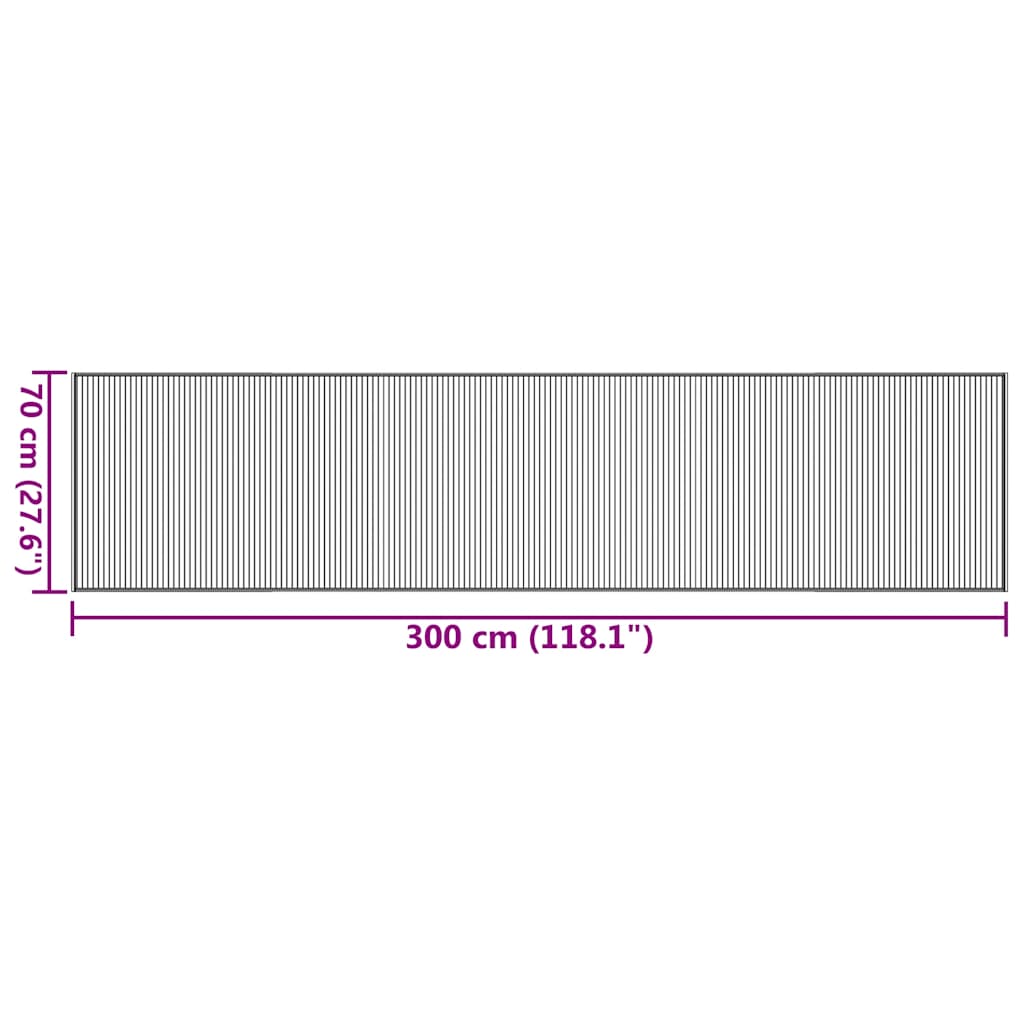 Teppich Rechteckig Braun 70x300 cm Bambus