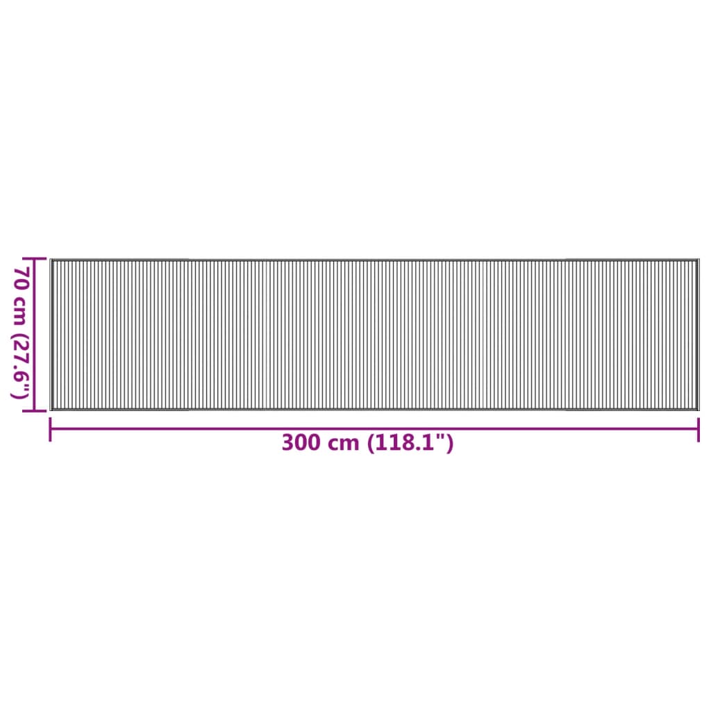 Teppich Rechteckig Hell Natur 70x300 cm Bambus