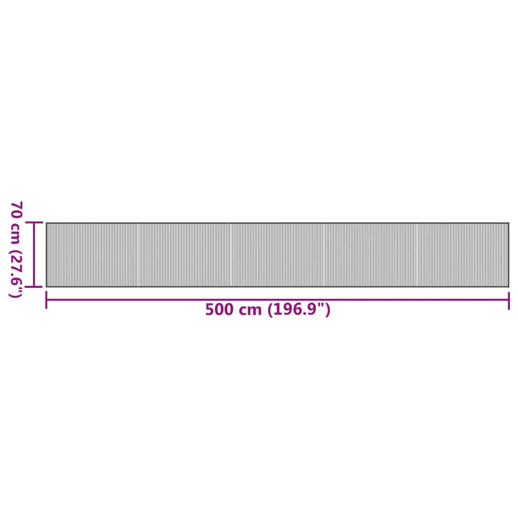 Teppich Rechteckig Dunkelbraun 70x500 cm Bambus