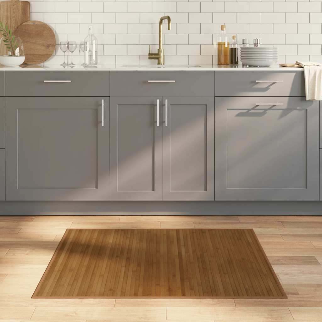Teppich Rechteckig Braun 80x100 cm Bambus