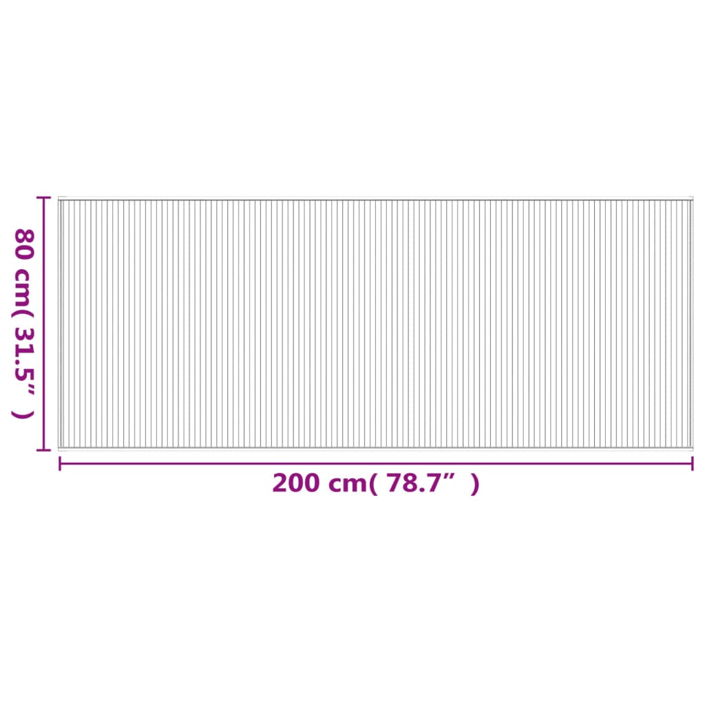 Teppich Rechteckig Hell Natur 80x200 cm Bambus