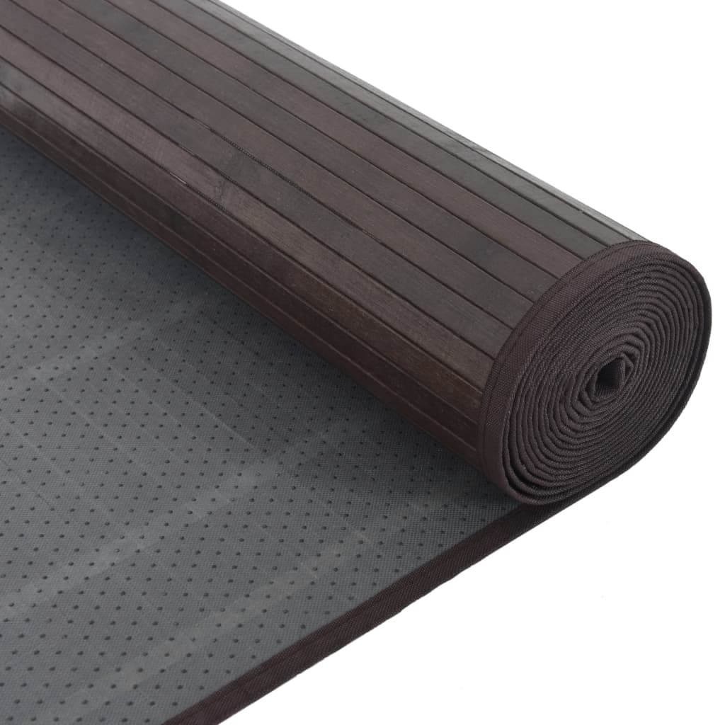 Teppich Rechteckig Dunkelbraun 80x200 cm Bambus