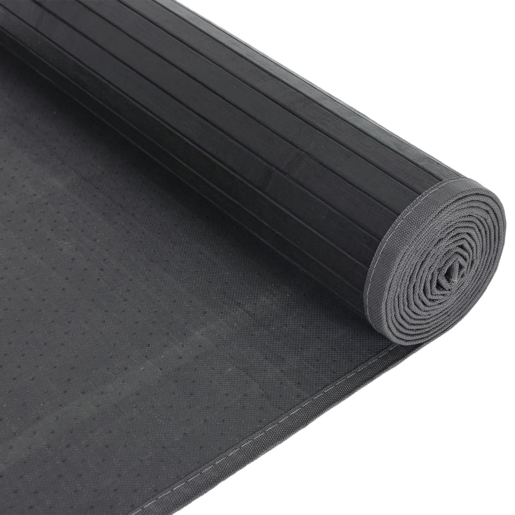 Teppich Rechteckig Grau 80x300 cm Bambus