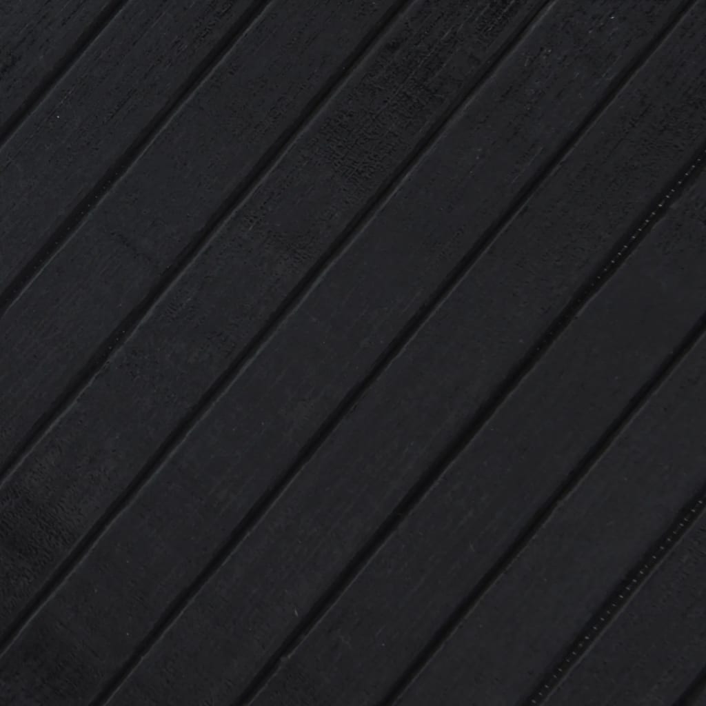 Teppich Quadratisch Schwarz 100x100 cm Bambus