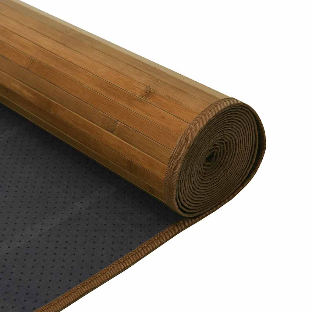 Teppich Quadratisch Braun 100x100 cm Bambus