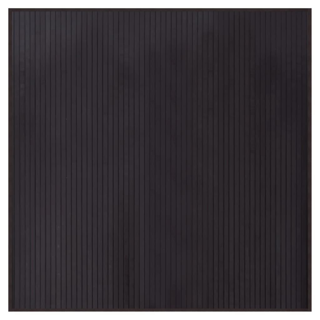 Teppich Quadratisch Dunkelbraun 100x100 cm Bambus