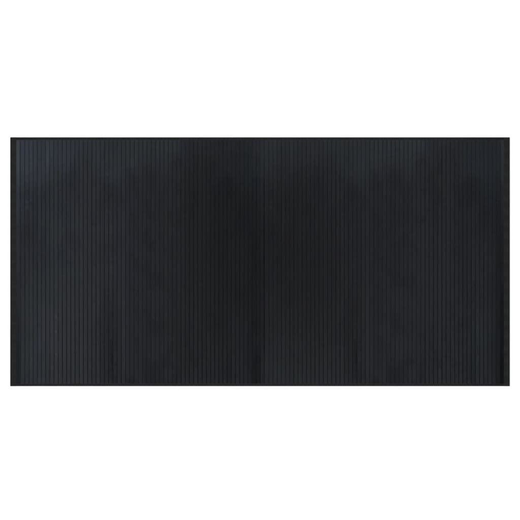 Teppich Rechteckig Schwarz 100x200 cm Bambus