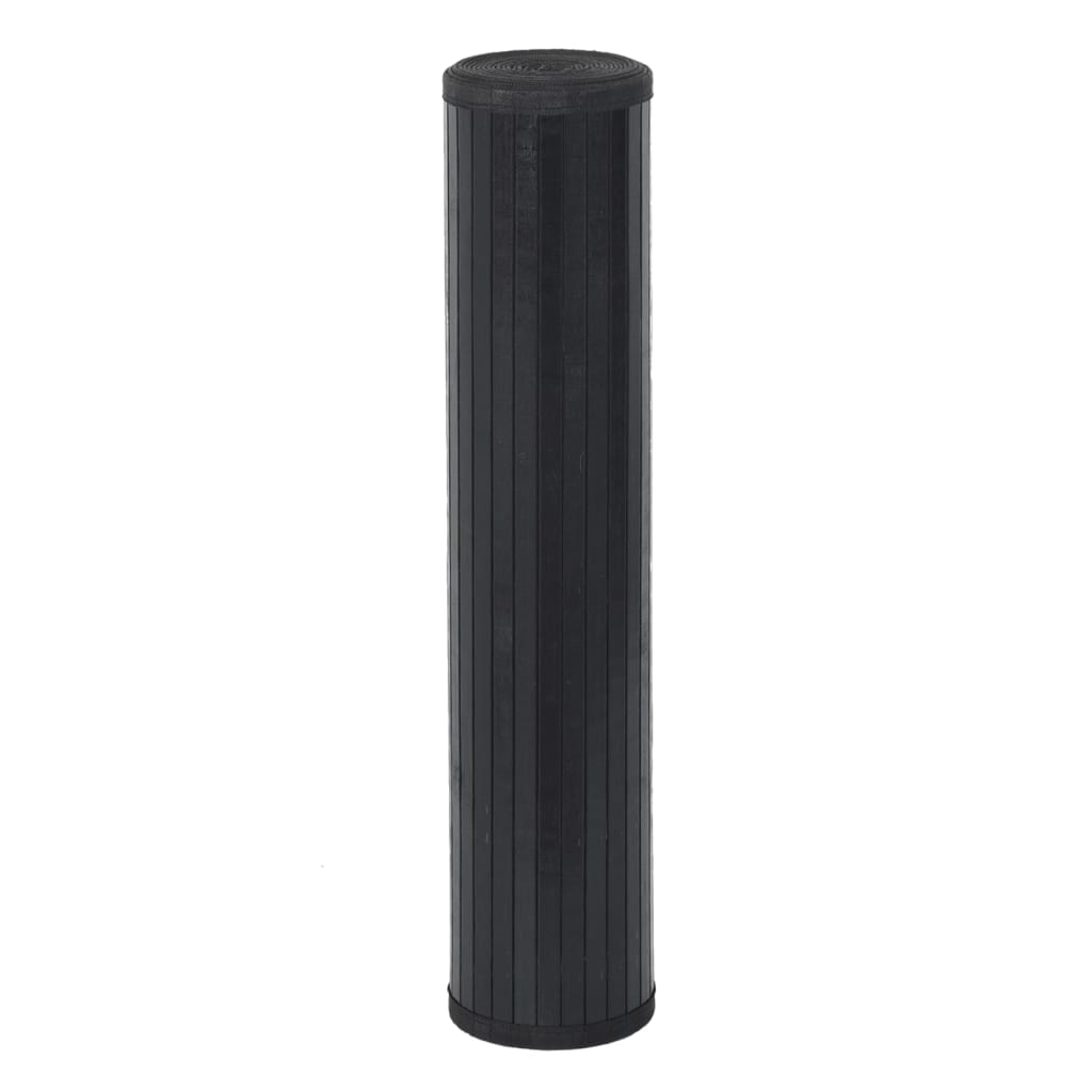 Teppich Rechteckig Schwarz 100x200 cm Bambus