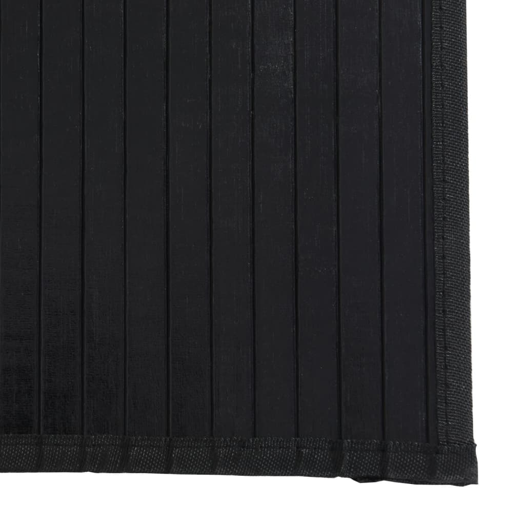 Teppich Rechteckig Schwarz 100x200 cm Bambus