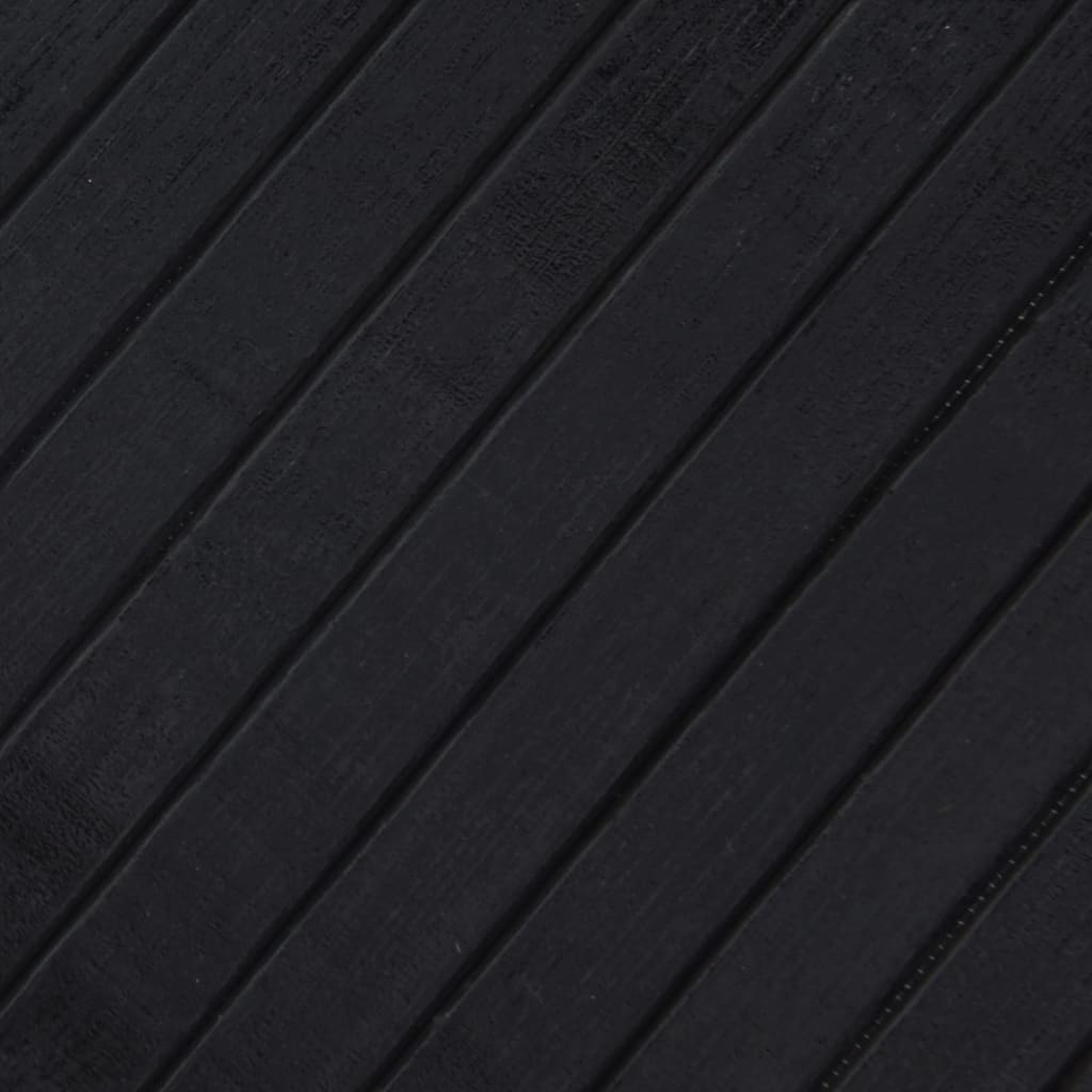 Teppich Rechteckig Schwarz 100x200 cm Bambus