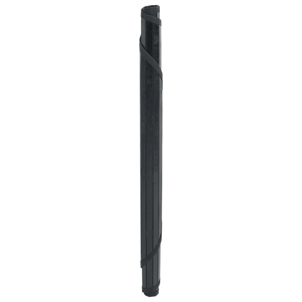 Teppich Rund Schwarz 60 cm Bambus