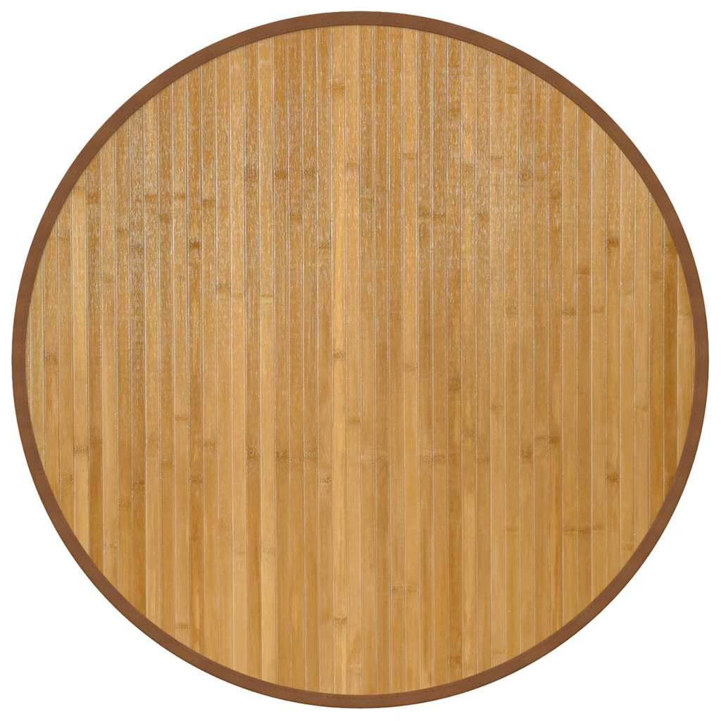 Teppich Rund Natur 80 cm Bambus