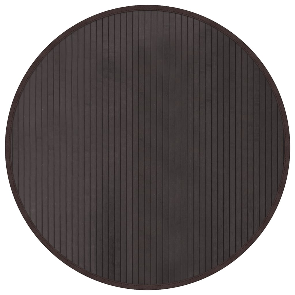 Teppich Rund Dunkelbraun 80 cm Bambus