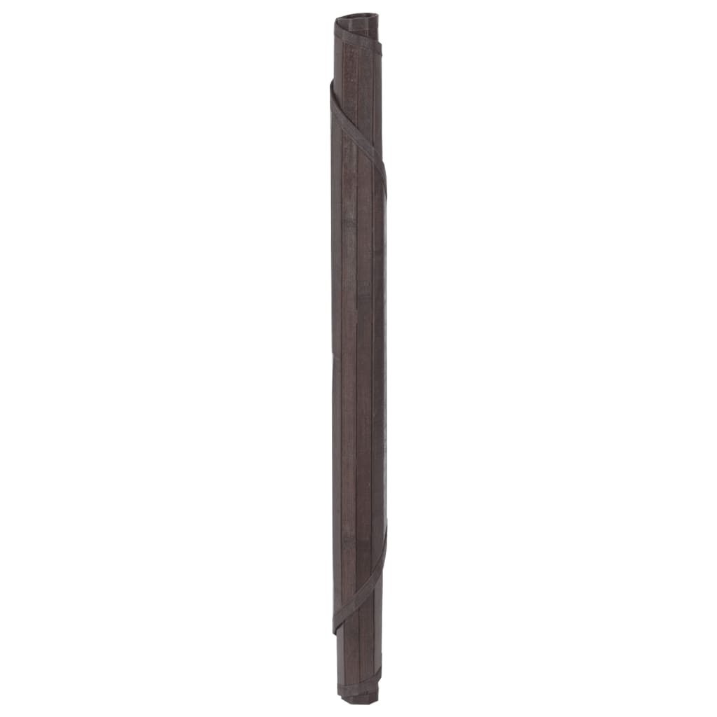 Teppich Rund Dunkelbraun 80 cm Bambus