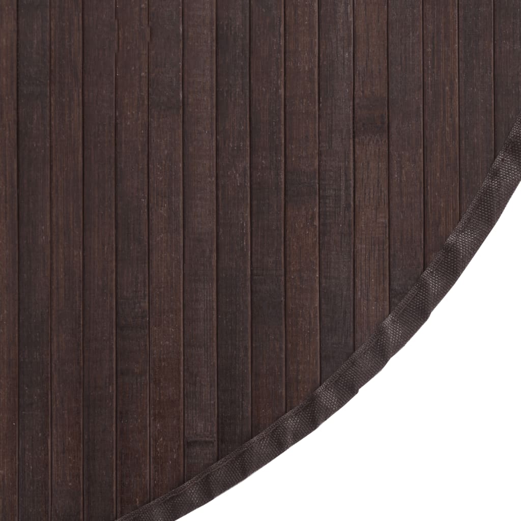 Teppich Rund Dunkelbraun 80 cm Bambus