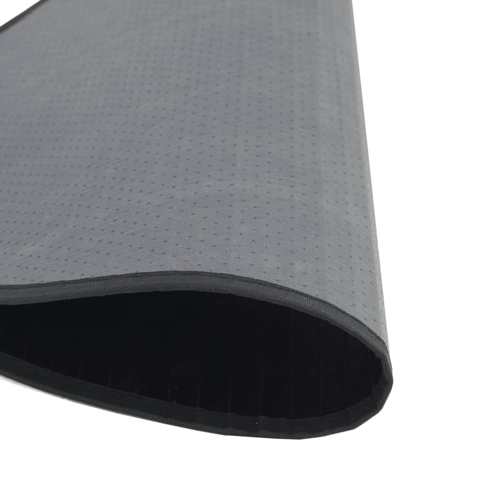 Teppich Rund Schwarz 100 cm Bambus