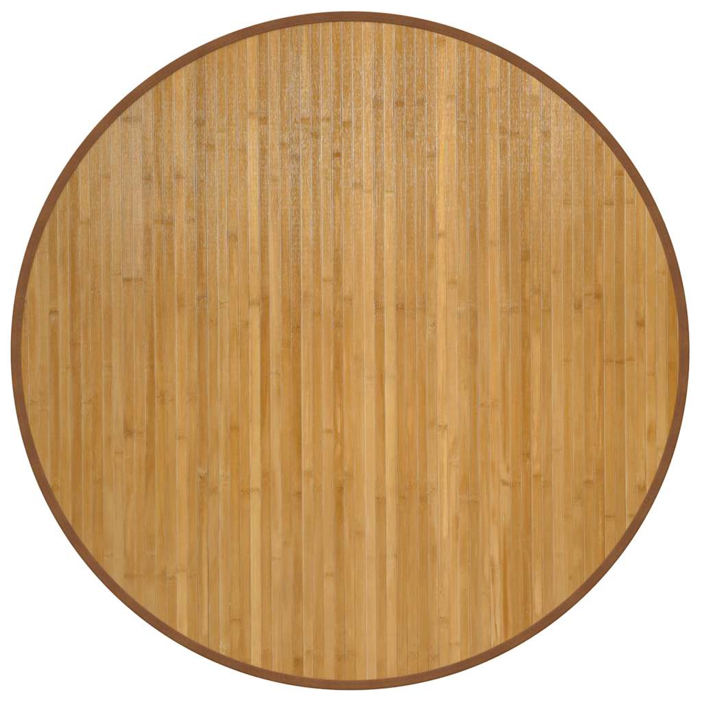 Teppich Rund Natur 100 cm Bambus