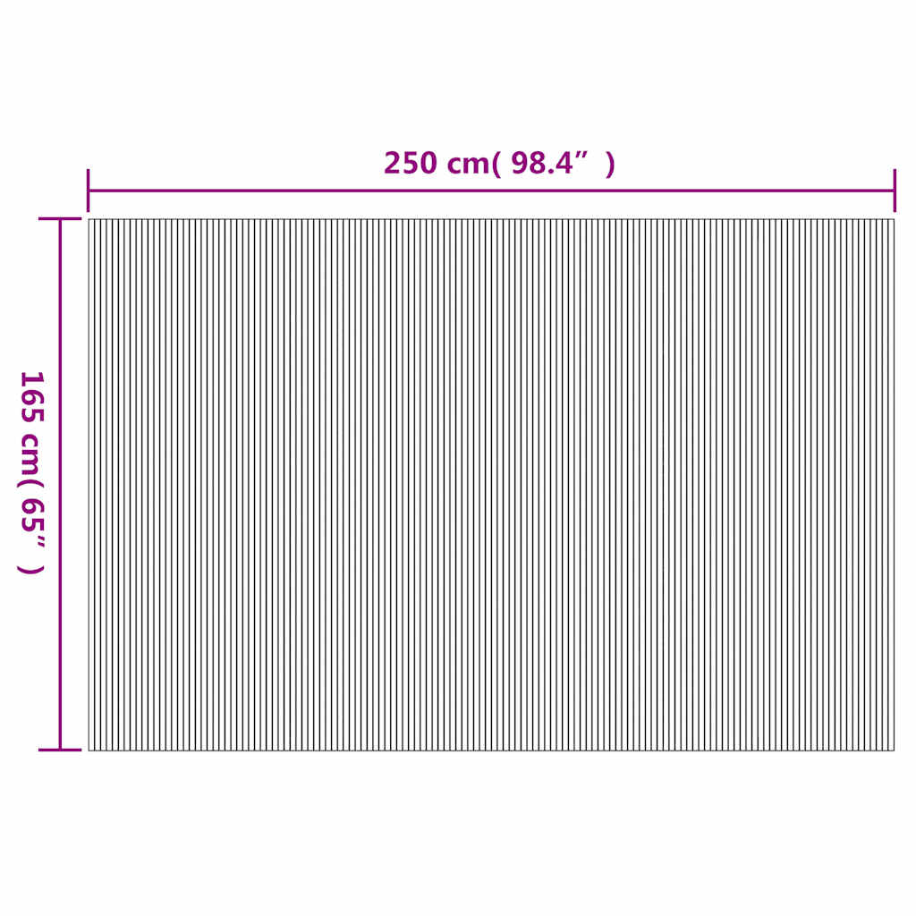 Paravent Braun Breite 250 cm Höhe 165 cm Bambus