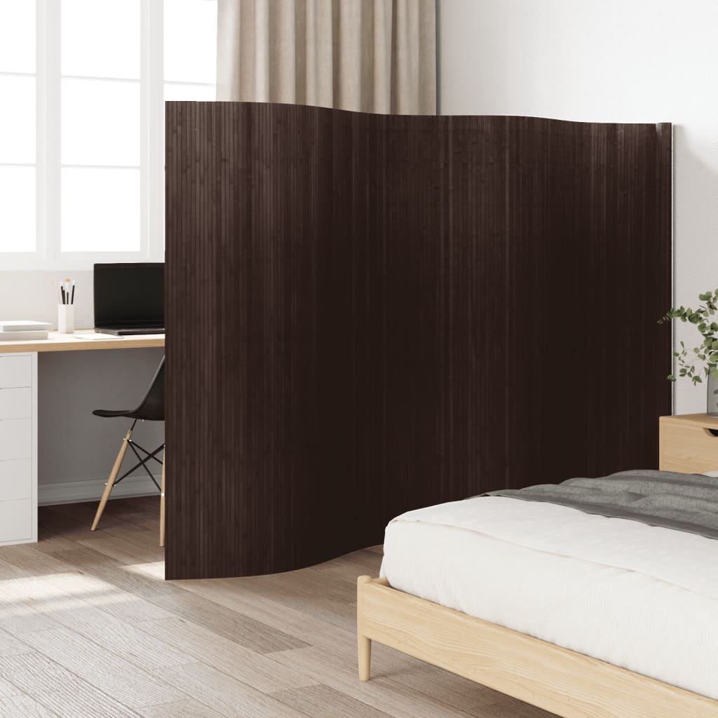 Paravent Dunkelbraun Breite 400 cm Höhe 165 cm Bambus
