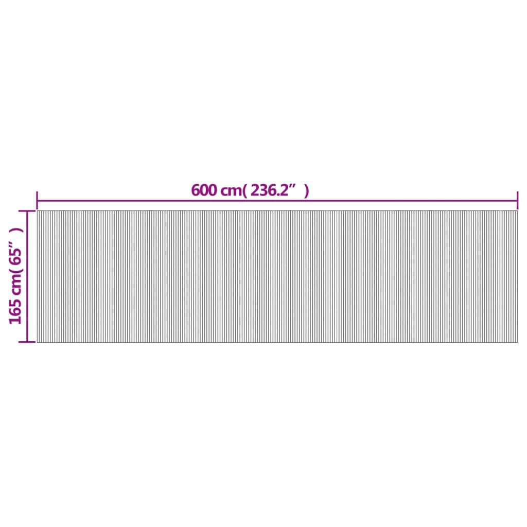 Paravent Hell Natur Breite 600 cm Höhe 165 cm Bambus