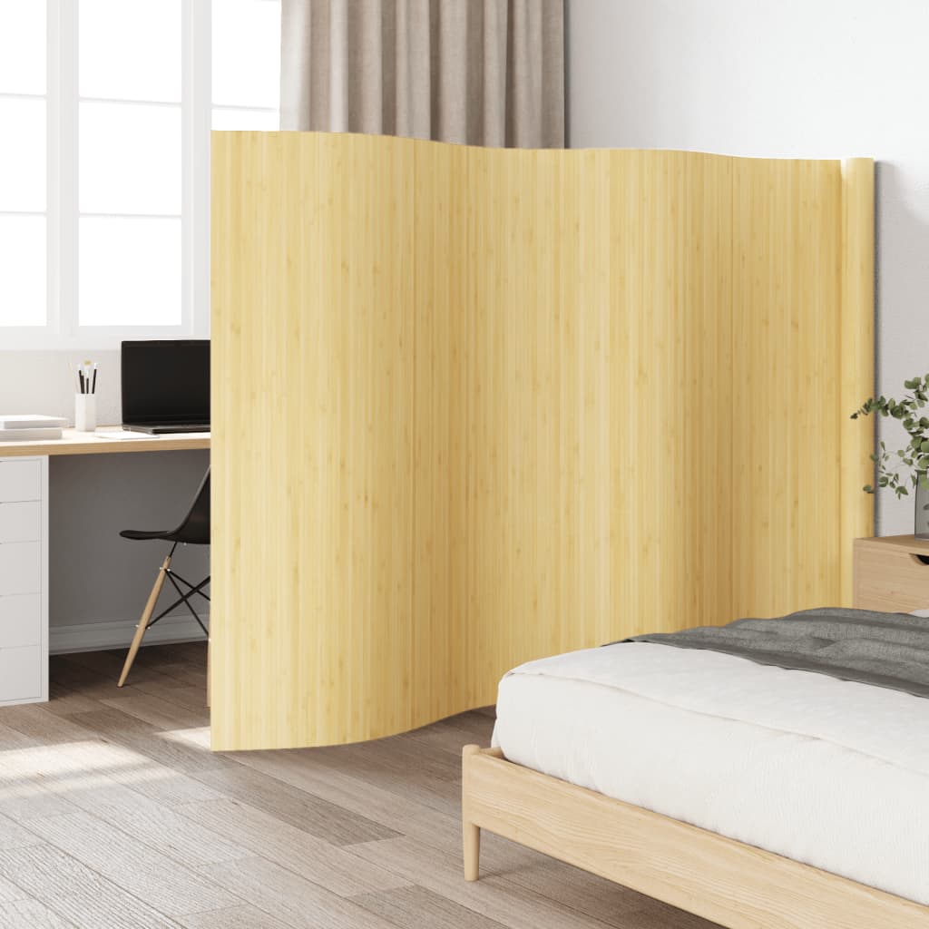 Paravent Hell Natur Breite 600 cm Höhe 165 cm Bambus