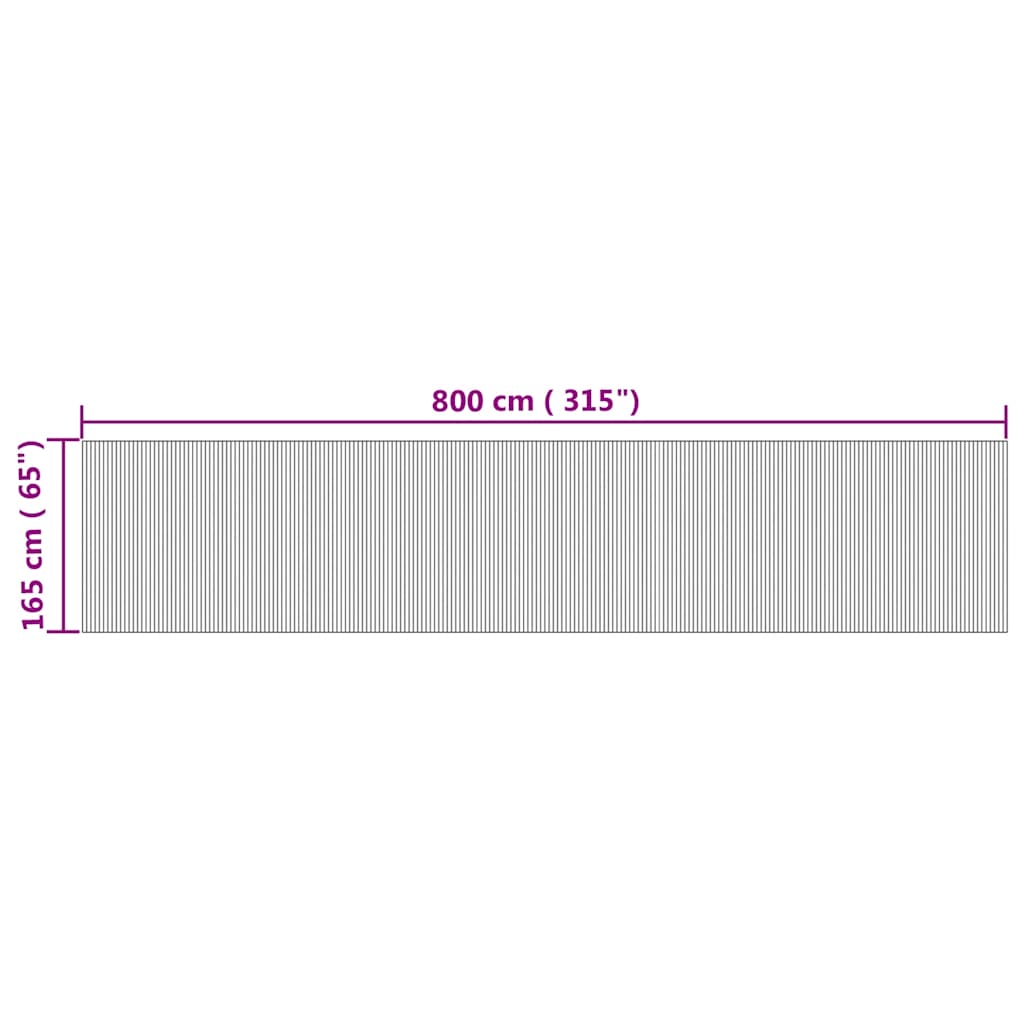Paravent Natur Breite 800 cm Höhe 165 cm Bambus